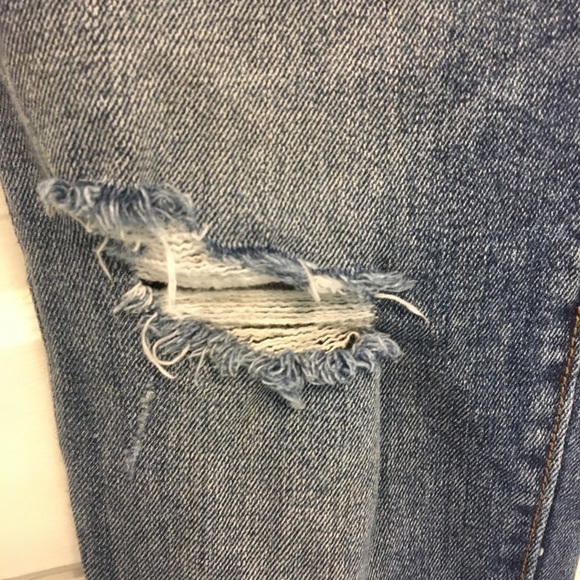 LOFT. Modern straight mid rise jeans. Distressed - Picture 3 of 8